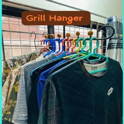 Balcony Cloth Drying Metal Grill Hanger